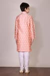 Shop_Arihant Rai Sinha_Peach Silk Printed Kurta Set _at_Aza_Fashions