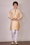 Buy_Arihant Rai Sinha_Beige Silk Printed Kurta Set For Boys_at_Aza_Fashions