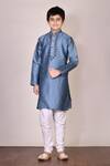 Buy_Arihant Rai Sinha_Blue Silk Kurta Set For Boys_at_Aza_Fashions