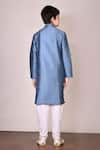 Shop_Arihant Rai Sinha_Blue Silk Kurta Set For Boys_at_Aza_Fashions