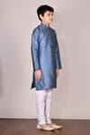 Arihant Rai Sinha_Blue Silk Kurta Set For Boys_Online_at_Aza_Fashions