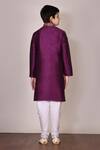 Shop_Petite Pomme_Purple Silk Embroidery Kurta Set _at_Aza_Fashions