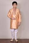 Buy_Arihant Rai Sinha_White Brocade Kurta With Churidar For Boys_at_Aza_Fashions