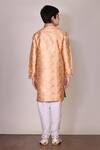 Shop_Arihant Rai Sinha_White Brocade Kurta With Churidar For Boys_at_Aza_Fashions