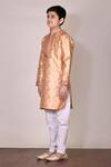 Buy_Arihant Rai Sinha_White Brocade Kurta With Churidar For Boys_Online_at_Aza_Fashions
