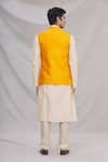 Shop_Arihant Rai Sinha_Beige Silk Kurta Set With Bundi_at_Aza_Fashions