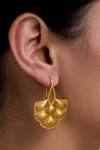 Shop_Zariin_22kt Cutout Drop Earrings_at_Aza_Fashions