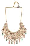 Auraa Trends_Gold Plated Pearls, Stones Kundan Necklace Set _Online_at_Aza_Fashions