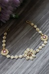 Buy_Auraa Trends_Gold Beads Kundan Floral Motif Plated Headband _Online_at_Aza_Fashions