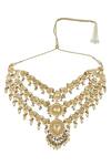 Auraa Trends_Gold Plated Pearls, Stones, Beads Kundan Layered Necklace Set_Online_at_Aza_Fashions