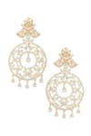 Buy_Auraa Trends_Gold Rhodium Studded Chandbali _at_Aza_Fashions