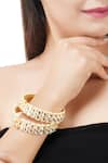 Buy_Auraa Trends_Gold Plated Pearls, Diamonds Kundan Bangles Set Of 2 _at_Aza_Fashions