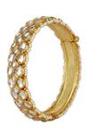 Shop_Auraa Trends_Gold Plated Pearls, Diamonds Kundan Bangles Set Of 2 _at_Aza_Fashions