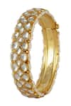 Auraa Trends_Gold Plated Pearls, Diamonds Kundan Bangles Set Of 2 _Online_at_Aza_Fashions