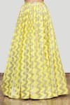 Shop_Neha Khullar_Yellow Organza, Georgette, Chanderi Silk V Neck Embroidered Lehenga Set _Online_at_Aza_Fashions