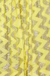Neha Khullar_Yellow Organza, Georgette, Chanderi Silk V Neck Embroidered Lehenga Set _at_Aza_Fashions
