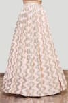 Shop_Neha Khullar_Pink Organza, Georgette, Chanderi Silk V Neck Embroidered Lehenga Set _Online_at_Aza_Fashions