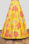 Shop_Neha Khullar_Yellow Silk Embroidery Leaf Neck Appliqu Lehenga Set _Online_at_Aza_Fashions