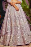 Buy_Aneesh Agarwaal_Purple Net Lining Shantoon Embroidery Square Neck Bridal Lehenga Set _Online_at_Aza_Fashions