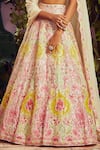 Shop_Aneesh Agarwaal_White Soft Organza Lining Shantoon U Neck Bridal Lehenga Set _Online_at_Aza_Fashions