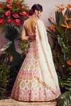 Shop_Aneesh Agarwaal_White Soft Organza Lining Shantoon U Neck Bridal Lehenga Set _at_Aza_Fashions