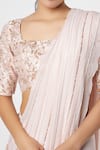 Buy_Masumi Mewawalla_Pink Silk Embroidery Square Neck Saree With Blouse  _Online_at_Aza_Fashions