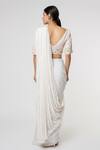 Shop_Masumi Mewawalla_White Silk Embroidery V Neck Saree With Blouse  _at_Aza_Fashions