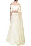 Shop_Masumi Mewawalla_White Silk Embroidery Sweetheart Neck Drape Lehenga Set _at_Aza_Fashions