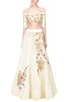 Masumi Mewawalla_White Silk Embroidery Sweetheart Neck Drape Lehenga Set _Online_at_Aza_Fashions