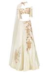 Buy_Masumi Mewawalla_White Silk Embroidery Sweetheart Neck Drape Lehenga Set _Online_at_Aza_Fashions