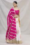 Buy_Kunwarani Ritu_White Cotton Scoop Neck Floral Motif Lehenga Set _Online_at_Aza_Fashions