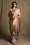 Buy_Priyanka Raajiv_Grey Banarasi Silk Saree _at_Aza_Fashions