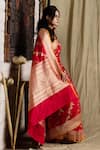 Priyanka Raajiv_Red Banarasi Silk Brocade Saree _Online_at_Aza_Fashions