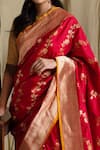 Shop_Priyanka Raajiv_Red Banarasi Silk Brocade Saree _Online_at_Aza_Fashions