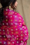 Shop_Priyanka Raajiv_Pink Silk Banarasi Dupatta _Online_at_Aza_Fashions