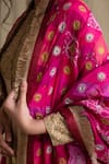 Priyanka Raajiv_Pink Silk Banarasi Dupatta _at_Aza_Fashions
