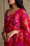 Shop_Priyanka Raajiv_Pink Silk Chiffon Saree  _Online_at_Aza_Fashions