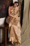 Buy_Priyanka Raajiv_Beige Chanderi Silk Embroidered Saree_at_Aza_Fashions