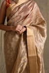 Priyanka Raajiv_Beige Chanderi Silk Embroidered Saree_at_Aza_Fashions