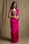 Shop_Priyanka Raajiv_Pink Chanderi Handwoven Saree _at_Aza_Fashions