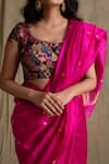 Buy_Priyanka Raajiv_Pink Chanderi Handwoven Saree _Online_at_Aza_Fashions