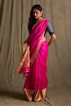 Buy_Priyanka Raajiv_Pink Chanderi Silk Embroidered Saree_at_Aza_Fashions