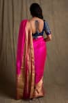 Shop_Priyanka Raajiv_Pink Chanderi Silk Embroidered Saree_at_Aza_Fashions