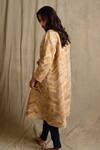 Shop_Priyanka Raajiv_Beige Silk, Cotton, Banarasi Open Jacket _at_Aza_Fashions