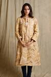 Priyanka Raajiv_Beige Silk, Cotton, Banarasi Open Jacket _Online_at_Aza_Fashions