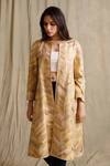 Buy_Priyanka Raajiv_Beige Silk, Cotton, Banarasi Open Jacket _Online_at_Aza_Fashions