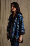 Priyanka Raajiv Blue Silk, Cotton, Banarasi Open Jacket Online at Aza Fashions Priyanka Raajiv_Blue Silk, Cotton, Banarasi Open Jacket _Online_at_Aza_Fashions