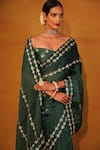 Buy_Esha Koul_Green Organza Embroidery Sweetheart Neck Saree With Blouse _Online_at_Aza_Fashions