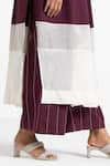 Shop_THREE_Purple Cotton Poplin Striped Pants  _Online_at_Aza_Fashions