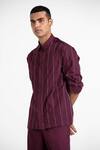 Buy_THREE_Maroon 100% Cotton Poplin Embroidered Shirt  _Online_at_Aza_Fashions